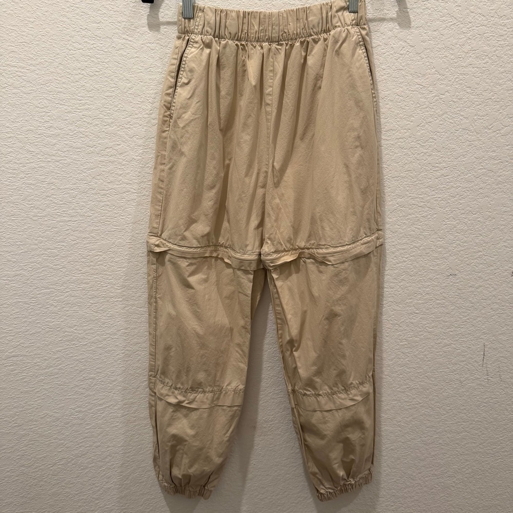 Garage Tan Cotton Cargo Jogger Pants High Waist Utility Streetwear XS